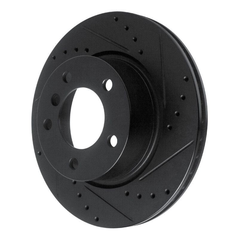 BMW 120i Brake Rotor (1) - Front Right - R1 Concepts - Drilled & Slotted - Black - `05-`07